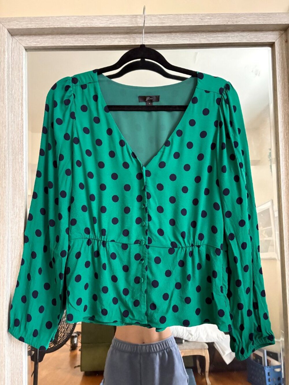 J.Crew Polka Dot Button Up Blouse